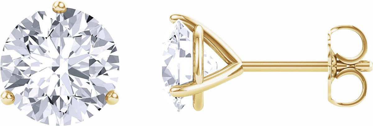 14K Yellow 6.5 mm Round Forever Oneu2122 Moissanite Earrings