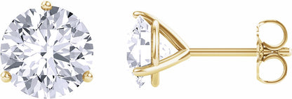 14K Yellow 6.5 mm Round Forever Oneu2122 Moissanite Earrings