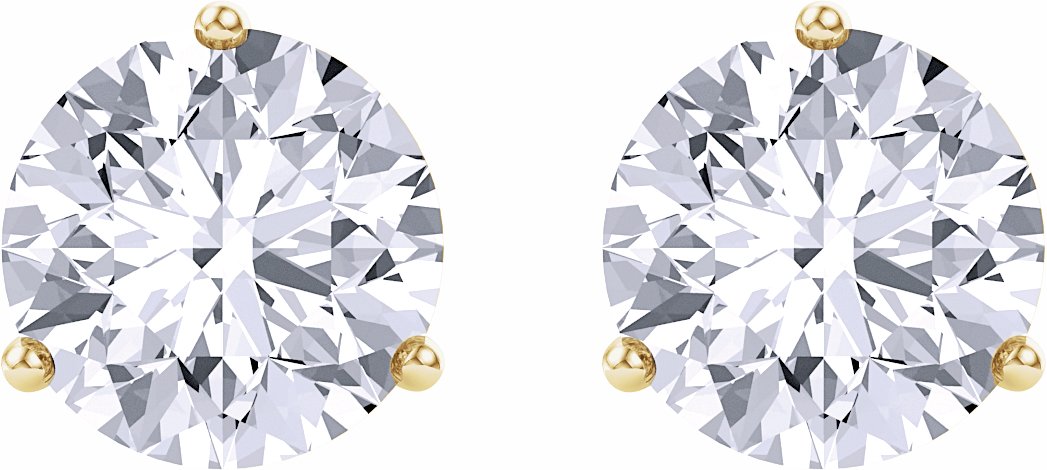 14K Yellow 6.5 mm Round Forever Oneu2122 Moissanite Earrings