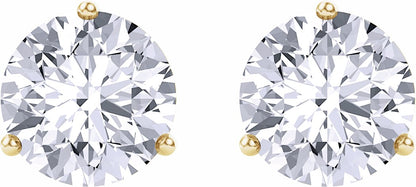 14K Yellow 6.5 mm Round Forever Oneu2122 Moissanite Earrings