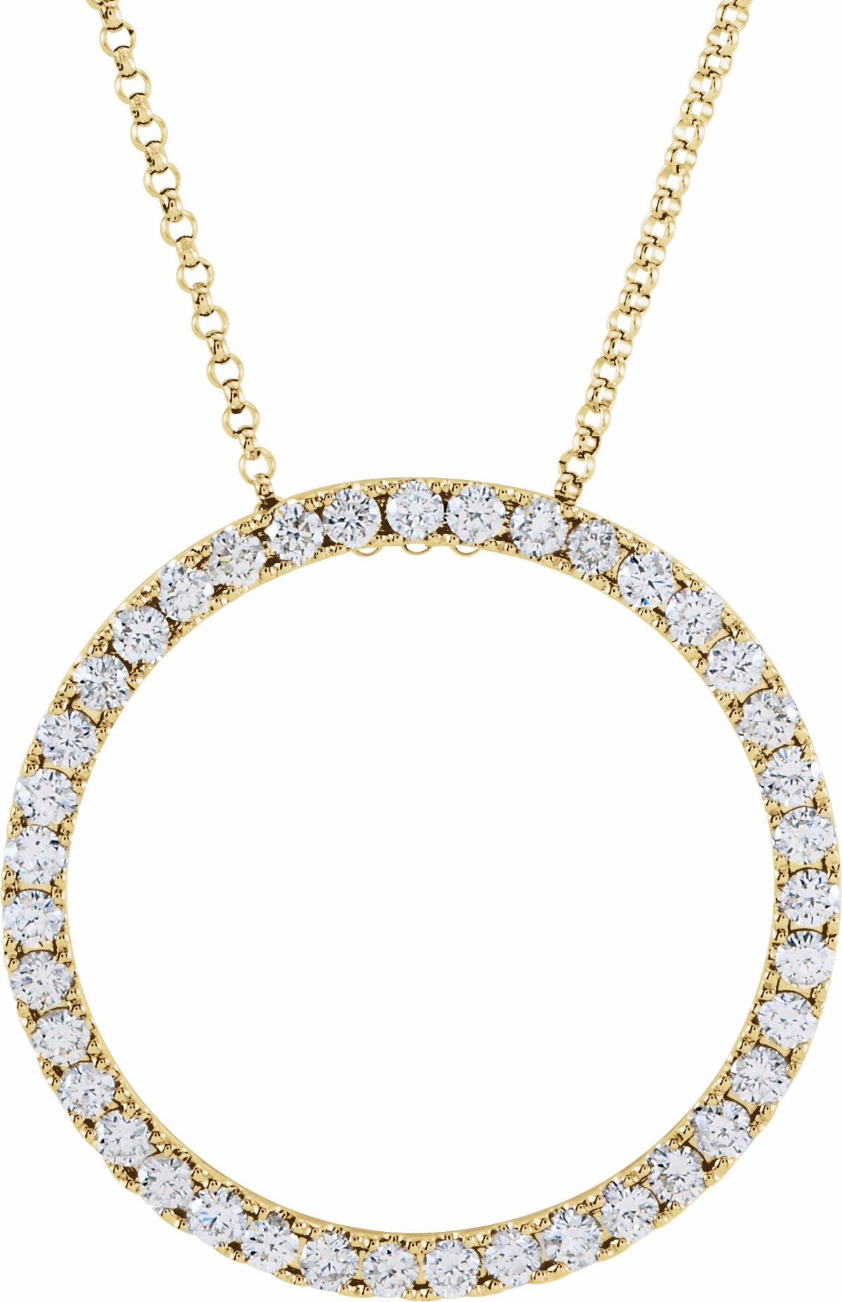 14K Yellow 1 CTW Diamond Circle 18 Necklace