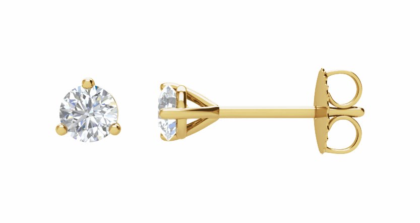 14K Yellow 1/3 CTW Diamond Stud Earrings