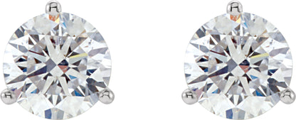 14K White 1/3 CTW Diamond Stud Earrings