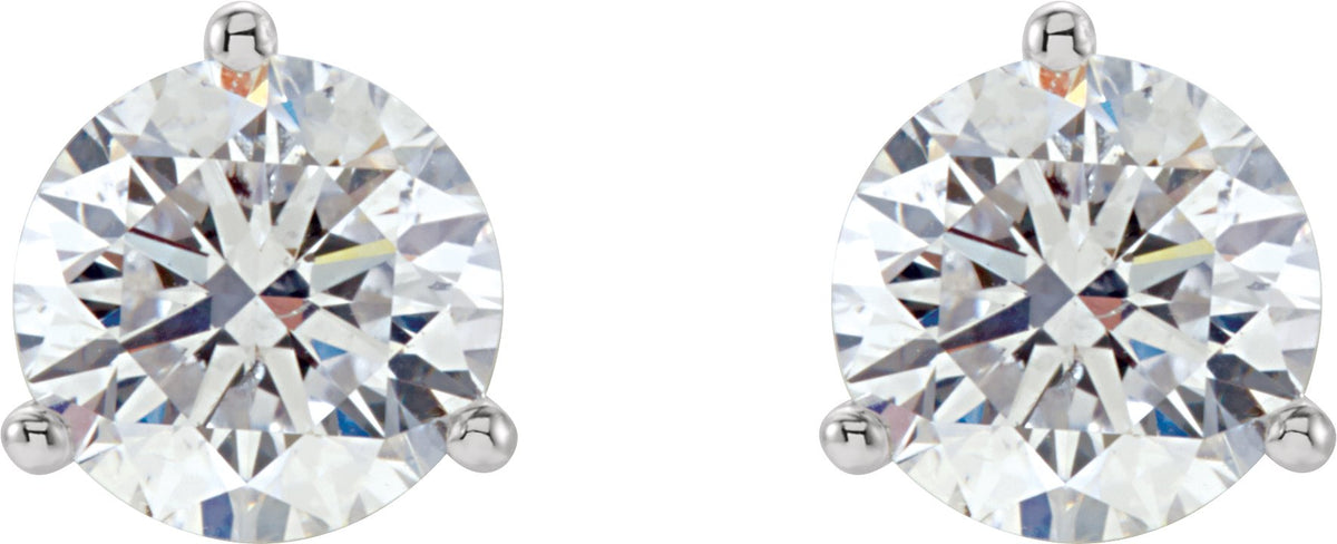 14K White 3/4 CTW Diamond Stud Earrings