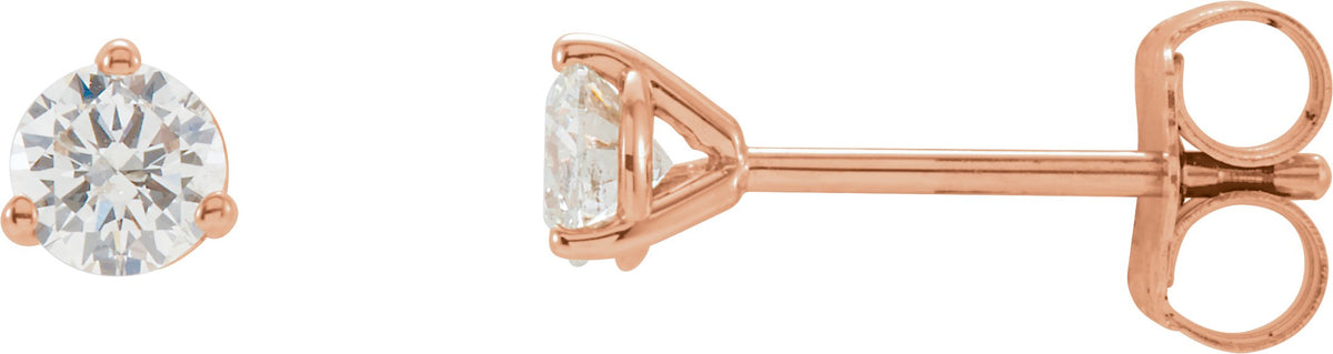 14K Rose 1/4 CTW Diamond Stud Earrings