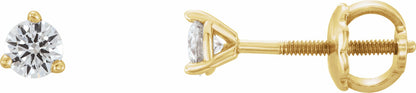 14K Yellow 1/5 CTW Diamond Earrings