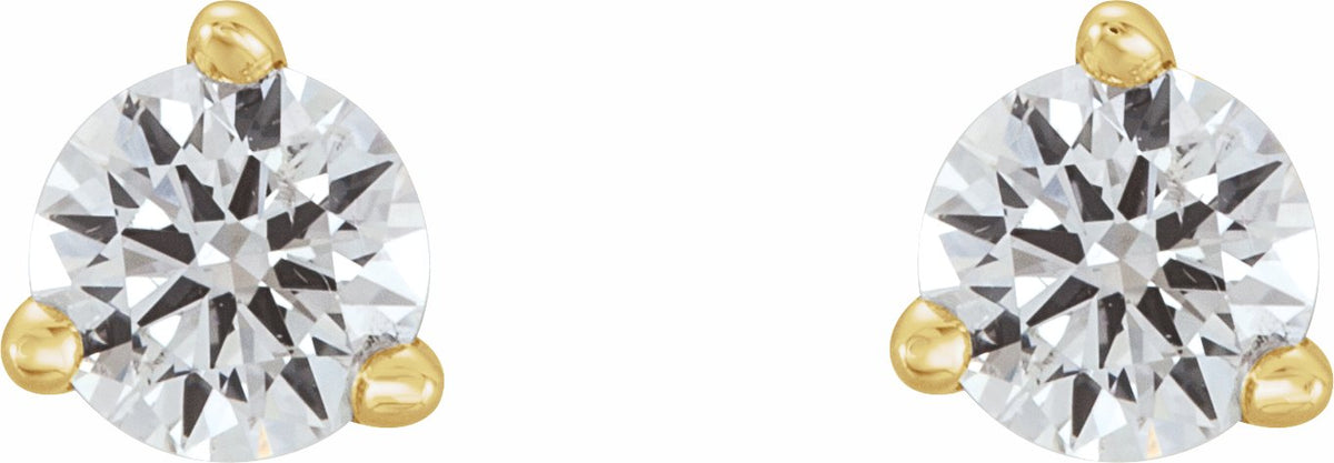 14K Yellow 1/5 CTW Diamond Earrings