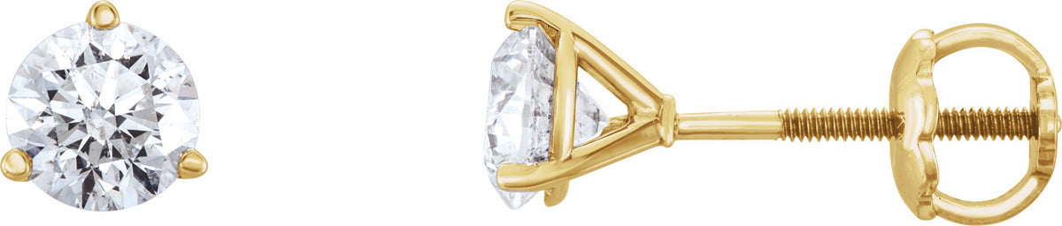 14K Yellow 3/4 CTW Diamond Earrings