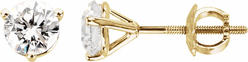 14K Yellow 1 1/2 CTW Diamond Earrings