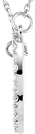 14K White 1/5 CTW Diamond Small Heart 16 Necklace