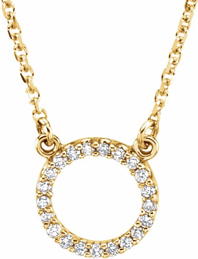 14K Yellow 1/10 CTW Diamond Circle 16 Necklace