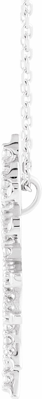 14K White 3/8 CTW Diamond Beaming Sun 16 Necklace