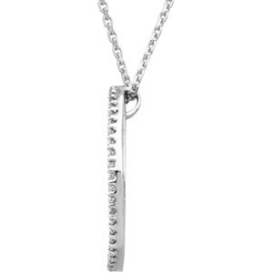 14K White 1/5 CTW Diamond Crescent Moon 16 Necklace