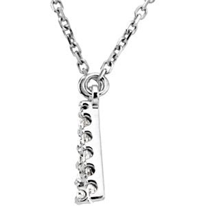 14K White Initial A 1/8 CTW Diamond 16 Necklace
