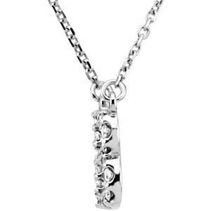 14K White Initial B 1/8 CTW Diamond 16 Necklace