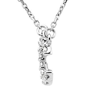 14K White Initial C 1/8 CTW Diamond 16 Necklace
