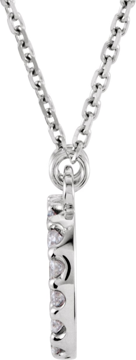 14K White Initial D 1/8 CTW Diamond 16 Necklace