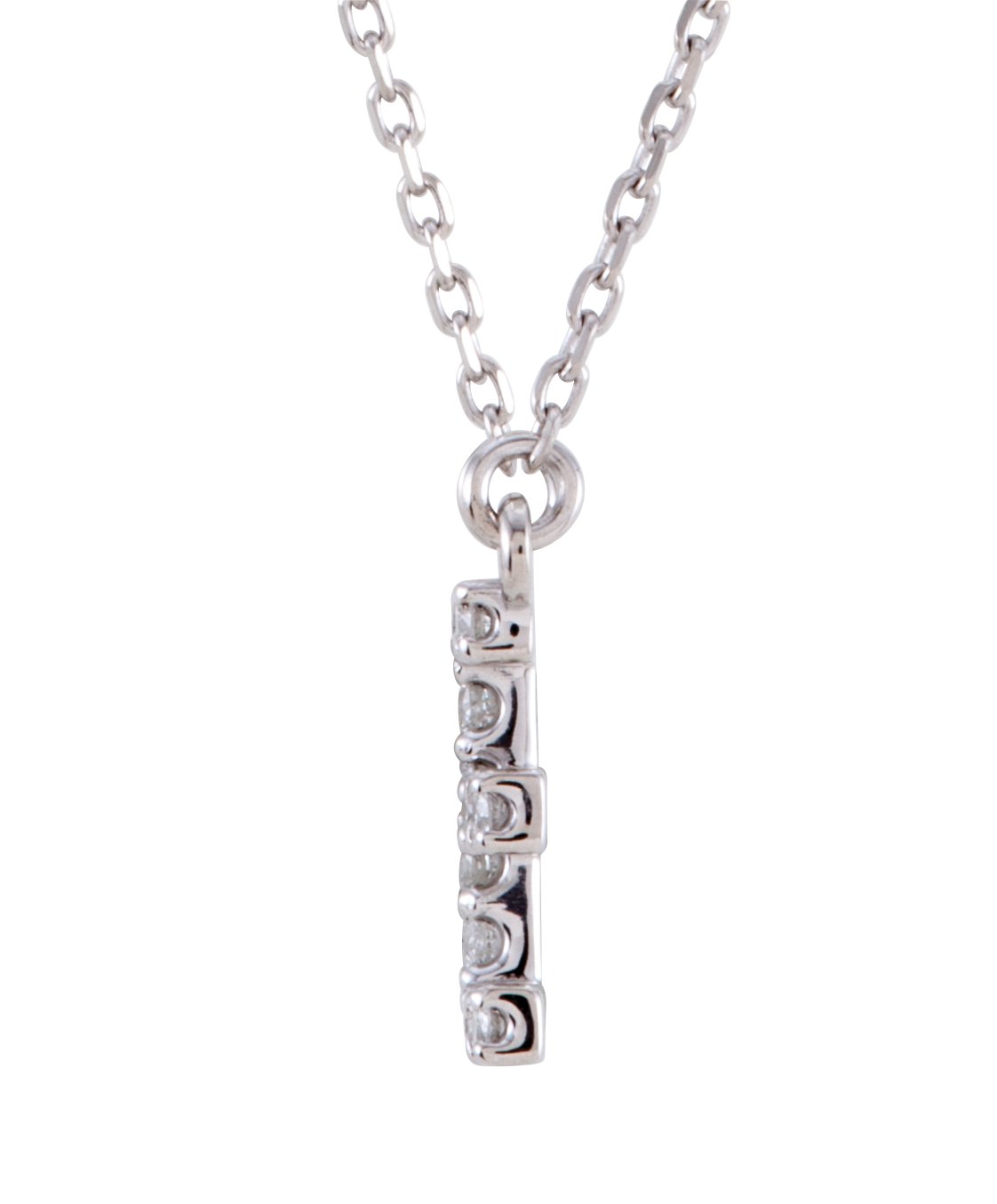 14K White Initial E 1/8 CTW Diamond 16 Necklace