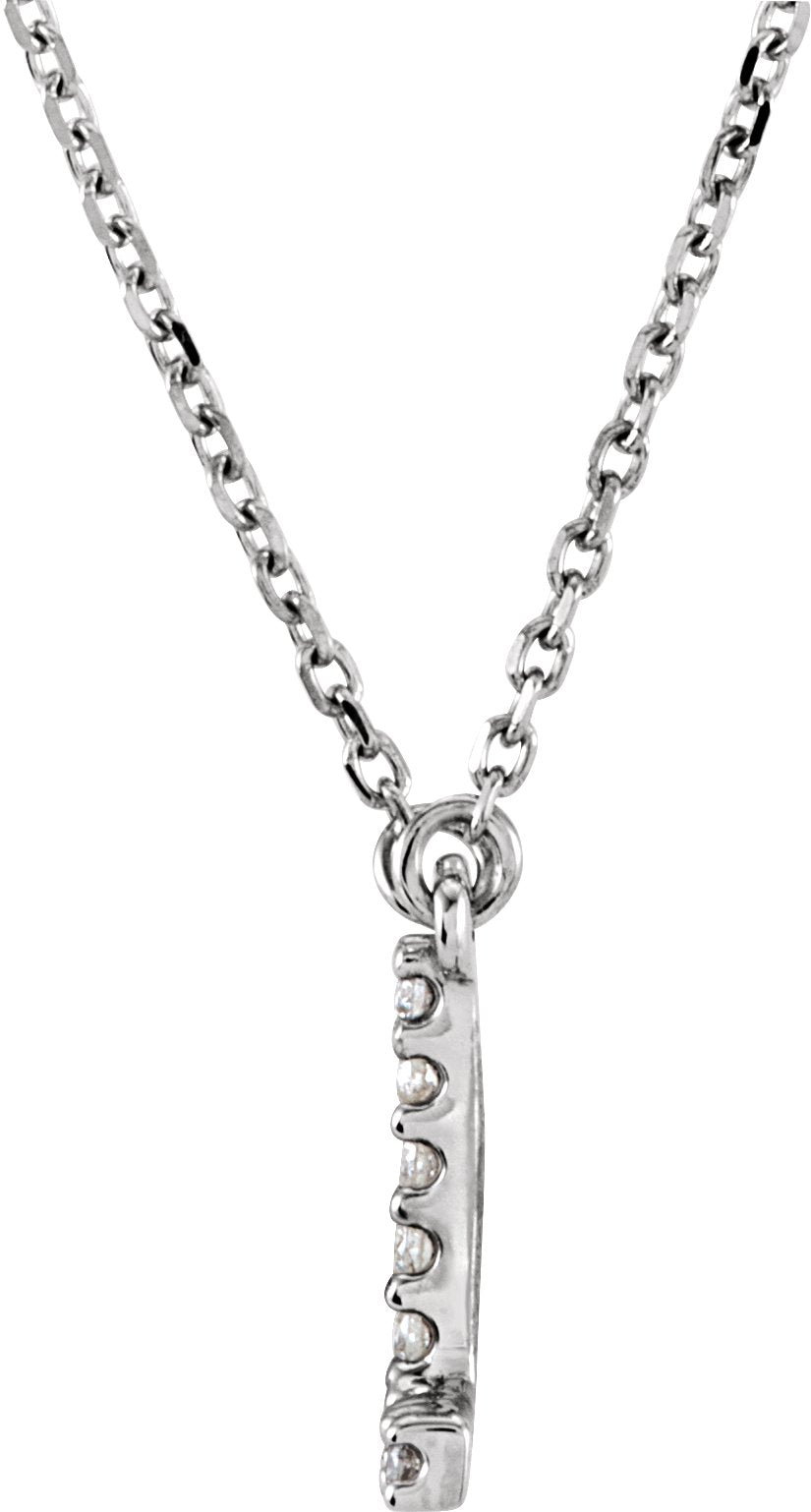14K White Initial L .08 CTW Diamond 16 Necklace