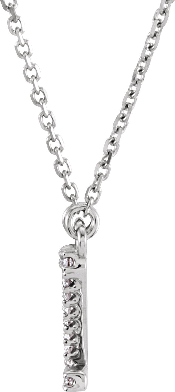 14K White Initial Z .08 CTW Diamond 16 Necklace