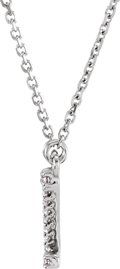 14K White Initial Z .08 CTW Diamond 16 Necklace