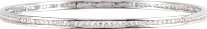 14K White 2 1/4 CTW Diamond Stackable Bangle 8 Bracelet