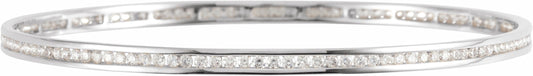 14K White 2 1/4 CTW Diamond Stackable Bangle 8 Bracelet
