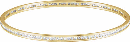 14K Yellow  2 1/4 CTW Diamond Stackable Bangle 8 Bracelet