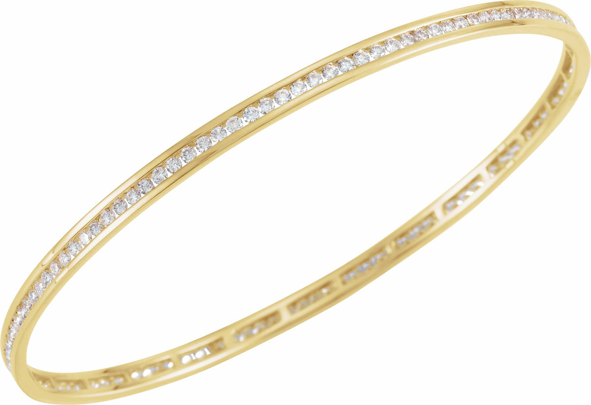 14K Yellow  2 1/4 CTW Diamond Stackable Bangle 8 Bracelet