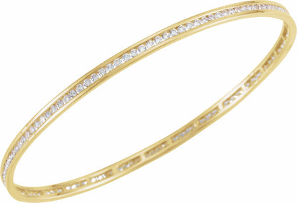 14K Yellow  2 1/4 CTW Diamond Stackable Bangle 8 Bracelet