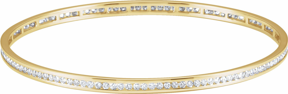 14K Yellow  1 1/2 CTW Diamond Stackable Bangle 8 Bracelet