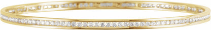 14K Yellow  1 1/2 CTW Diamond Stackable Bangle 8 Bracelet