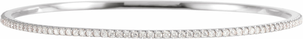 14K White 2 CTW Diamond Stackable Bangle 8 Bracelet