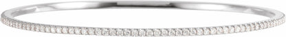 14K White 2 CTW Diamond Stackable Bangle 8 Bracelet