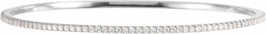 14K White 2 CTW Diamond Stackable Bangle 8 Bracelet