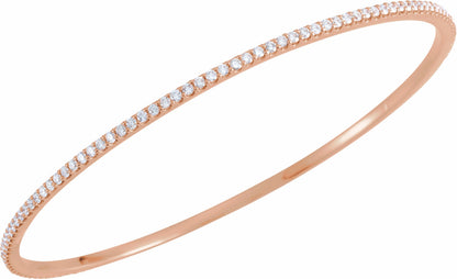 14K Rose 2 CTW Diamond Stackable Bangle 8 Bracelet
