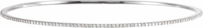 14K White 1 CTW Diamond Stackable Bangle 8 Bracelet