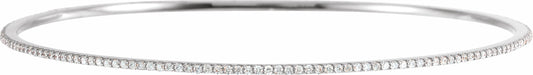 14K White 1 CTW Diamond Stackable Bangle 8 Bracelet