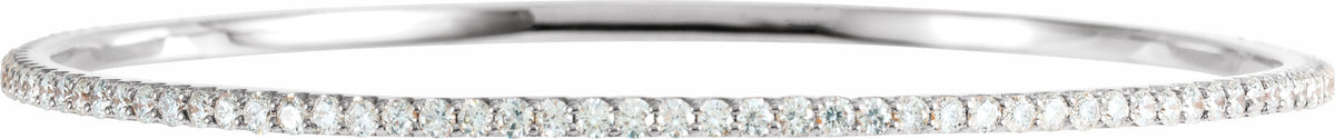 14K White 3 CTW Diamond Stackable Bangle 8 Bracelet