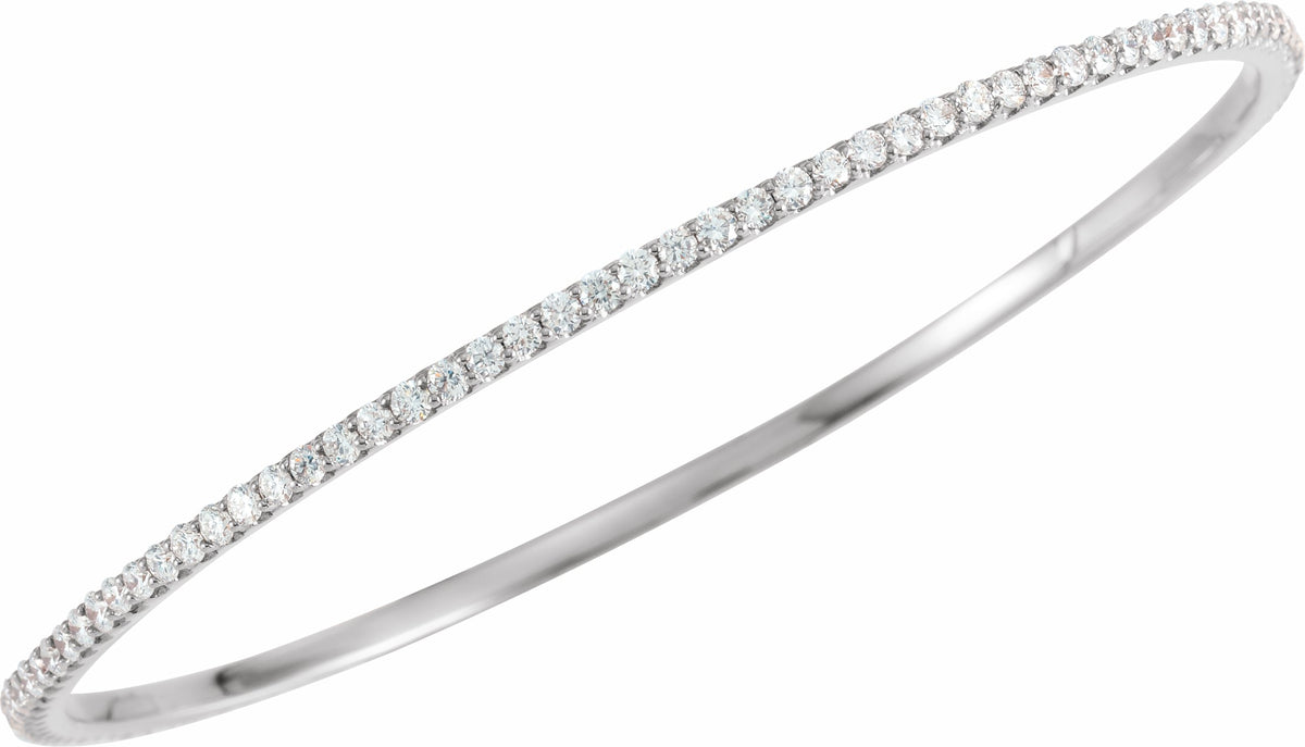 14K White 3 CTW Diamond Stackable Bangle 8 Bracelet