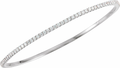 14K White 3 CTW Diamond Stackable Bangle 8 Bracelet