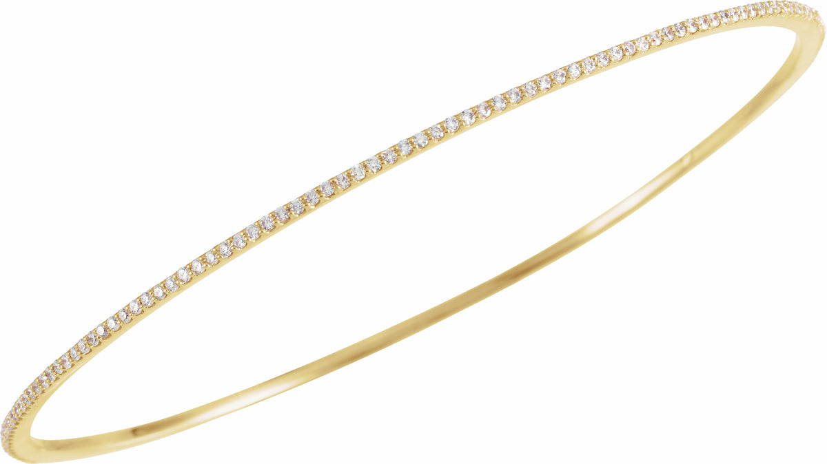 14K Yellow 1 CTW Diamond Stackable Bangle 8 Bracelet