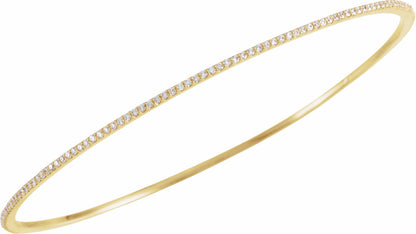 14K Yellow 1 CTW Diamond Stackable Bangle 8 Bracelet