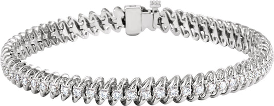 14K White 1 1/5 CTW Diamond Line 71/4 Bracelet