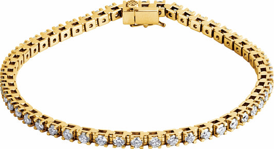 14K Yellow 3 1/2 CTW Diamond Line 7 1/4 Bracelet