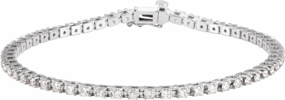 14K White 2 1/4 CTW Diamond Line 7 1/4 Bracelet