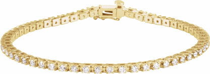 14K Yellow 2 1/4 CTW Diamond Line 7 1/4 Line Bracelet