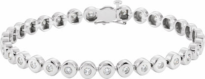 14K White 2 CTW Diamond Bezel-Set Line 7 Bracelet