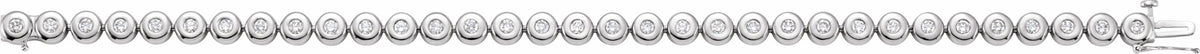14K White 2 CTW Diamond Bezel-Set Line 7 Bracelet