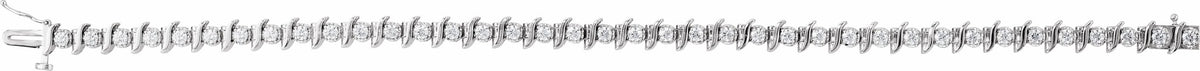 14K White 1 1/2 CTW Diamond Line 7.25 Bracelet